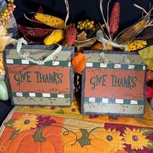 Fall Decor Set of 2 Decorative Slates